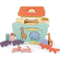 Tender Leaf Toys Houten Dieren - Kleine Ark Van Noah - 14 Figuurtjes - Hout - 2 Jaar
