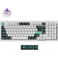 Keychron Q5 HE QMK, met kabel en draadloos, USB + RF draadloos + Bluetooth, magnetische mechanische toetsen, QWERTY-indeling, RGB LED-verlichting, wit