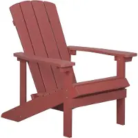Beliani ADIRONDACK - Tuinstoel - Rood - Kunsthout