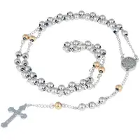 LGT JWLS LGT Jewels Rozenkrans Edelstaal kralen Goudkleurig Zilverkleurig