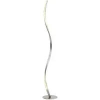 LINDBY LED-vloerlamp Criostal, dimbaar, alu / grijs / zink, Woon-/ Eetkamer, Aluminium, Modern, LED vloerlamp