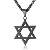 Mendes heren ketting Edelstaal David Ster Zwart