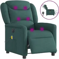 vidaXL Massagestoel elektrisch verstelbaar stof donkergroen