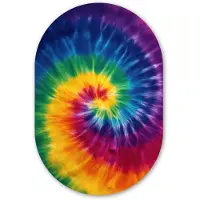 MuchoWow Muurovaal 40x60 cm - Ovale wanddecoratie Regenboogkleuren - Spiraal - Kleurrijk - Ovalen schilderij - Muurdecoratie woonkamer - Kamer decoratie - Schilderijen - Wandcirkel