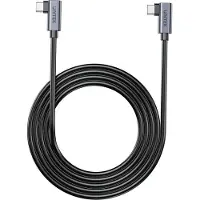 UNITEK USB-C naar USB-C Kabel PD 100W 90 graden Hoek 1m Zwart