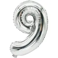 Papstar Folieballon 35 cm x 20 cm zilver 9