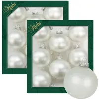 Krebs kerstballen - 16x stuks - parel grijs - glas - 7 cm - mat