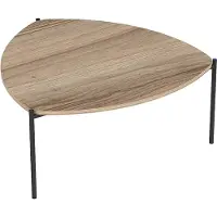 Oviala - Driehoekige salontafel in staal en FSC-houteffect - Eddie