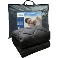 Princessdekbedden PrincessDekbed - EazyDekbed - Uni Kleur – Antraciet - Hoesloos Dekbed 200x220 cm - Bedrukt & Gekleurd Dekbed - Tweepersoons Extra Lang -Dekbed met Cassette Box Constructie