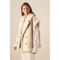 Sissy-Boy Witte faux lammy reversible bodywarmer | Maat: XS-S