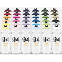 Montana Colors MTN94 Spuitbussen pakket - 36 kleuren lage druk en matte afwerking graffiti spuitverf - 400ml