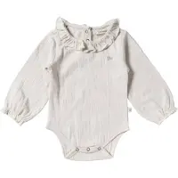Your Wishes romper met ruches ecru Meisjes Stretchkatoen Ronde hals Effen - maat 56