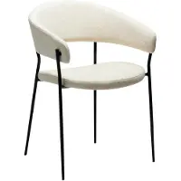 Ebuy24 Reboot Dan-Form eetkamerstoel met armleuningen bouclé beige.