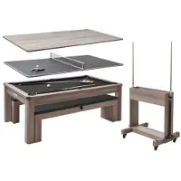 Vevor 214 cm 3-in-1 pooltafel voor tafelspelen met eettafel en tafeltennistafel