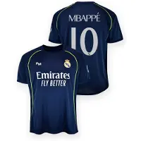 Real Madrid 24/25 Mbappe Away Junior Short Sleeve T-shirt Blauw 10 Years Jongens,Meisjes