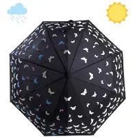 Le Monde du Parapluie Opvouwbare paraplu - Vlinder - Veranderende kleur,Zwart