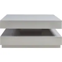 En.casa Salontafel 'Florenz', vierkant, voor de woonkamer, 76 x 76 x 38 cm, draaiblad, lichtgrijs