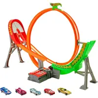 Mattel - Power Shift Racebaan + 5 diecast