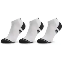 Under Armour UA Performance Tech 3pk Low-WHT Unisex Sportsokken - Wit - Jet Grijs
