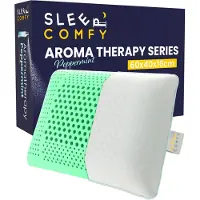 Sleep Comfy - Aromatherapie Serie | Pepermunt - Hoofdkussen Slaapkamer - Orthopedisch - Ergonomisch - Anti Migraine - Anti Nekklachten - Met Pepermunt Kussenspray | 60x40x16 cm