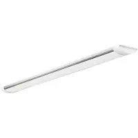 Alco LED plafond / pendelarmatuur met kabelophanging, 5000 lumen, 4500 K neutraal wit, L 1200 x B 120 x H 30 mm.
