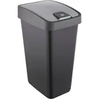 Keeeper keeper Premium afvalbak met klapdeksel, Soft Touch, 45 l, 40 x 30 x 61,5 cm, magne, grijs (grafiet)