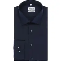 Seidensticker Slim Fit Overhemd donkerblauw, Effen