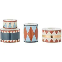 Bloomingville Kandelaar aardewerk blauw Bitja - set van 3