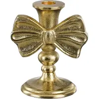 House of Seasons Kandelaar strik goud - l11xb8xh13cm