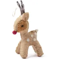 Sjaal met Verhaal Kerst Ornament Gari Rendier Fudge Bruin 7 X 12 X 4 Cm