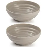 PlasticForte Kommetjes / schaaltjes - 8x - dessert en ontbijt - kunststof - D13x5 cm - taupe beige