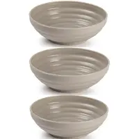 PlasticForte Kommetjes / schaaltjes - 6x - dessert en ontbijt - kunststof - D13x5 cm - taupe beige
