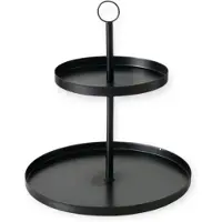 Boltze – Etagere – Tray – Metaal – Zwart – 2 lagen – 33x30 cm