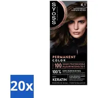Syoss - Coloration 4-1 Middenbruin - Haarverf - Grijsdekking - Vermindert Haarbreuk - Bulkverpakking - 20 stuks