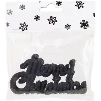 COSY&TRENDY Cosy at Home Kersthangers Merry Christmas - 24x st - zwart - 10 cm - kunststof - kerstversiering - Kerstornamenten