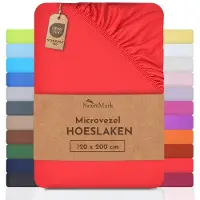 NatureMark Microvezel hoeslaken in vele maten en kleuren, 120x200cm Rood