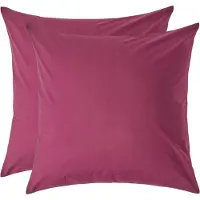 Homescapes Kussensloop 60x60 cm Set van 2 – Bordeaux – 100% Egyptisch Perkal Katoen – 200 TC