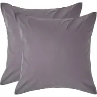Homescapes Kussensloop 40x40 cm Set van 2 – Donkergrijs – 100% Egyptisch Perkal Katoen – 200 TC