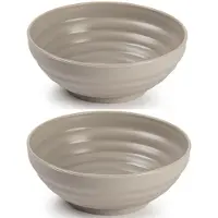 PlasticForte Kommetjes / schaaltjes - 4x - dessert en ontbijt - kunststof - D13x5 cm - taupe beige