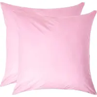 Homescapes Kussensloop 80x80 cm Set van 2 – Roze – 100% Egyptisch Perkal Katoen – 200 TC