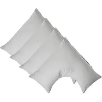 Homescapes Percale Katoen V-Kussensloop Set van 4 - Zilvergrijs - 100% Egyptisch Katoen - 200TC - 38 x 76 cm