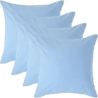 Homescapes Kussensloop 40x40 cm Set van 4 – Blauw – 100% Egyptisch Perkal Katoen – 200 TC