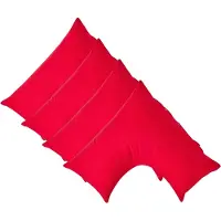Homescapes Percale Katoen V-Kussensloop Set van 4 - Rood - 100% Egyptisch Katoen - 200TC - 38 x 76 cm