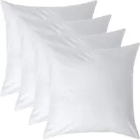 Homescapes Kussensloop 80x80 cm Set van 4 – Wit – 100% Egyptisch Perkal Katoen – 200 TC