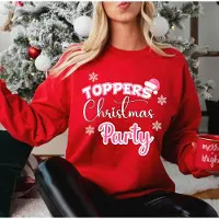 B&C Dames kersttrui- Maat XL- Toppers Christmas Party- Rode sweater- foute kersttrui- kerst party.