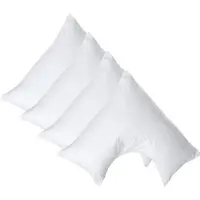 Homescapes Percale Katoen V-Kussensloop Set van 4 - Wit - 100% Egyptisch Katoen - 200TC - 38 x 76 cm