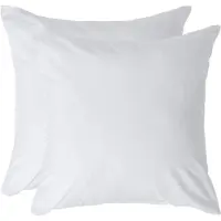 Homescapes Kussensloop 40x40 cm Set van 2 – Wit – 100% Egyptisch Perkal Katoen – 200 TC