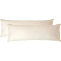 Homescapes Kussensloop 50x140 cm voor Lichaamskussen Set van 2 – Crème – 100% Egyptisch Perkal Katoen – 200 TC