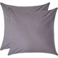 Homescapes Kussensloop 60x60 cm Set van 2 – Donkergrijs – 100% Egyptisch Perkal Katoen – 200 TC