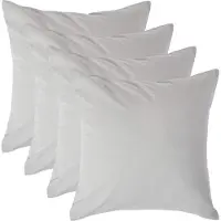Homescapes Kussensloop 40x40 cm Set van 4 – Zilvergrijs – 100% Egyptisch Perkal Katoen – 200 TC